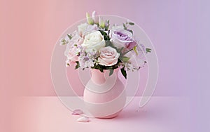 Generative-AI, Soft Pastel Gradient from Blush Pink to Lavender photo