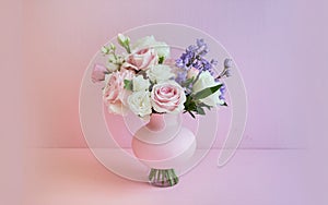 Generative-AI, Soft Pastel Gradient from Blush Pink to Lavender photo
