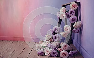 Generative-AI, Soft Pastel Gradient from Blush Pink to Lavender photo