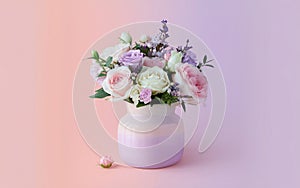 Generative-AI, Soft Pastel Gradient from Blush Pink to Lavender photo