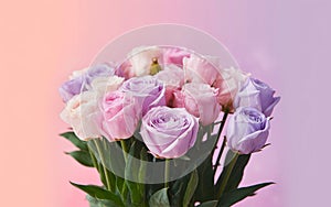 Generative-AI, Soft Pastel Gradient from Blush Pink to Lavender photo