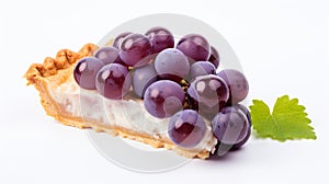 Delicate Grape Pie Slice With Cream Cheese - Uhd Image
