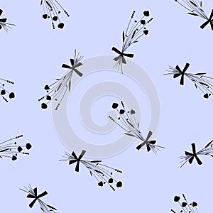 Delicate Hand Draw Flower Bouquet Vector Pattern Seamless photo
