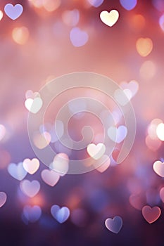 delicate hearts in bokeh, set against a dreamy background of lights gracefully blurred