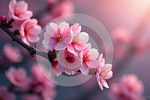 Delicate, intertwined blossoms, endlessly repeating, floral illustration, nature, repeating floral