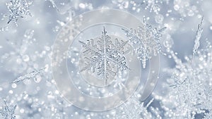 winter snowflakes background wallpaper (ai generated)