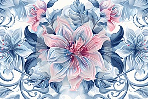 Pastel Floral Pattern Vector Design photo