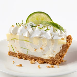 Delicate Key Lime Pie Slice With Chicken Wings: Exotic Nikon S2 Commercial Imagery
