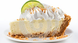 Delicate Key Lime Pie Slice: A Real Photo In 32k Uhd