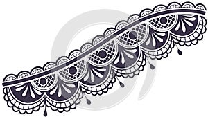 Delicate Lace Border Design. Intricate Floral Pattern for Elegance. vector design Generative AI