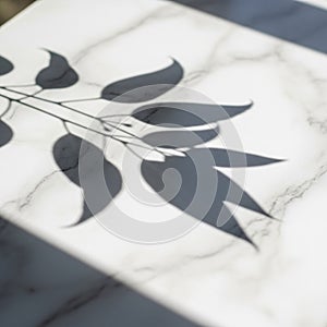 A delicate leaf silhouette is cast