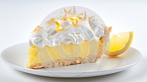 Delicate Lemon Meringue Pie Slice In 32k Uhd photo