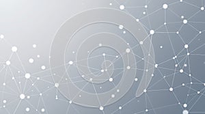 Delicate Light Blue Network of Interconnected Dots and Thin Lines on Gradient Background