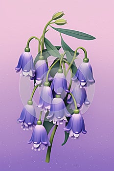 Delicate Lilac Bellflower Illustration