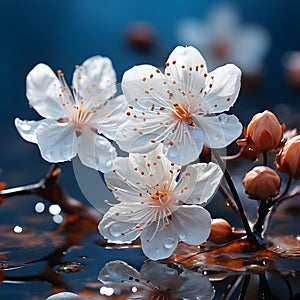 Delicate little white flower on a beautiful background