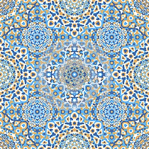 Delicate openwork geometric floral seamless pattern