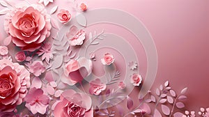 Delicate Paper Crafted Floral Design on Soft Pink Gradient photo