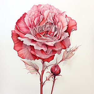 Delicate Paper Cutout Illustration Of A Pink Rose