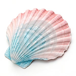 Pastel seashell isolated on white background photo