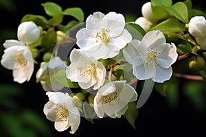 Delicate Philadelphia jasmine flowers. Generate ai
