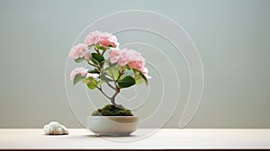 Delicate Pink Bonsai Plant In Konica Auto S3 Style - Beautiful Table Decor
