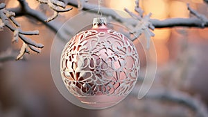 delicate pink christmas ornament