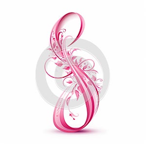 Delicate Pink Curves Clean Background
