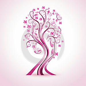 Delicate Pink Curves Clean Background