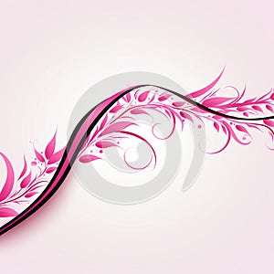 Delicate Pink Curves White Background