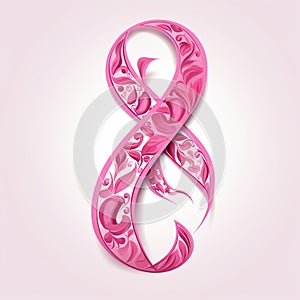 Delicate Pink Curves White Background