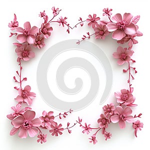 Delicate pink floral frame