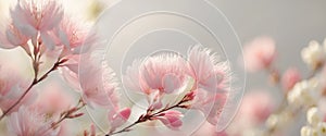 Delicate Pink Flower Blossoms Soft Pastel Petals Spring Floral Background photo