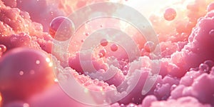 A Delicate Pink and Gold Celestial Dreamscape with Soft Clouds for Fantasy Celestial and Dreamy Design Projects