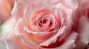 Delicate Pink Rose Blossom in Close-Up Isolation on White Background