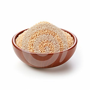 Delicate Pointillism: Ivory Quinoa In Wooden Bowl - 32k Uhd photo