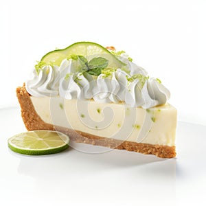 Delicate Salad Key Lime Pie Slice With Majestic Ports