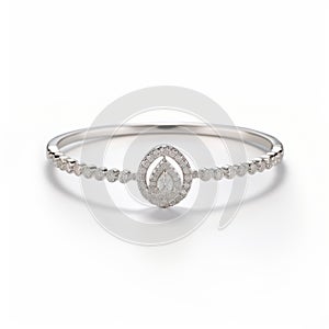 Delicate Shading: White Gold Diamond Ring With Oriental Minimalism