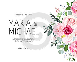 Delicate side wedding vector design frame