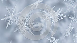 winter snowflakes background wallpaper (ai generated)