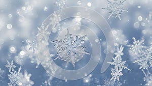 winter snowflakes background wallpaper (ai generated)