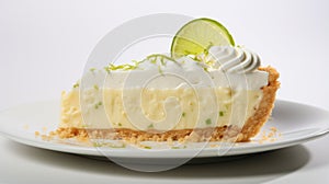 Delicate Spaghetti Key Lime Pie Slice With Crisp And Clean Look