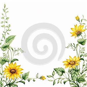 Delicate Sunflower Border White Serenity