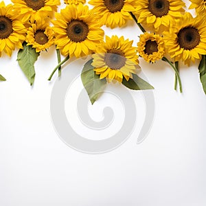 Delicate Sunflower Frame Artistic Flourish