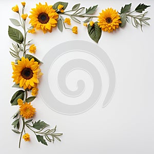 Delicate Sunflower Frame Captivating White Haven
