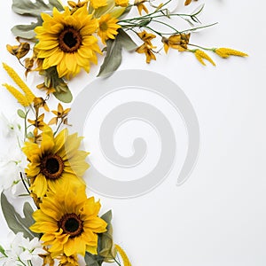 Delicate Sunflower Frame Captivating White Haven
