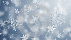 winter snowflakes background wallpaper (ai generated)