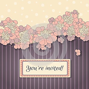 Delicate vector background with pink flowers