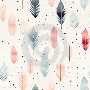 Delicate Vintage Pastel Arrowheads Seamless Pattern AI Generated