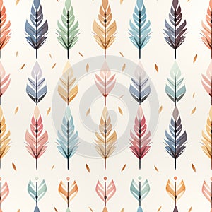 Delicate Vintage Pastel Arrowheads Seamless Pattern AI Generated