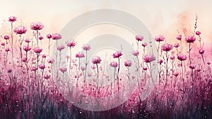 Soft Pink Watercolor Spring Flowers Background photo